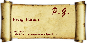 Pray Gunda névjegykártya